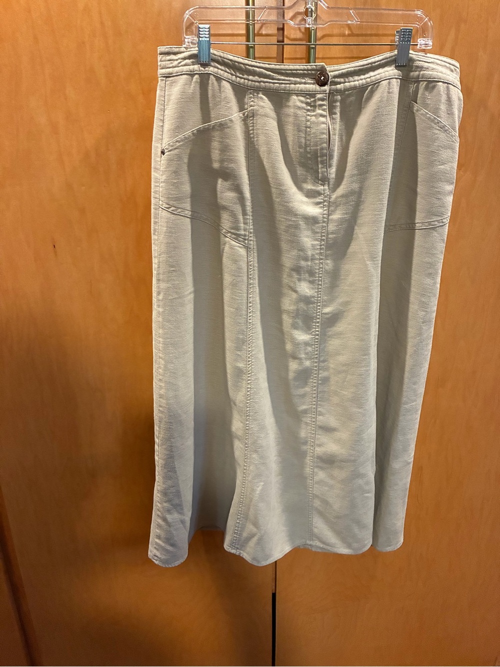Sigrid Olsen Neutral Cream Midi Skirt
